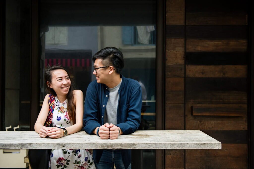 Happy couple using SG60 voucher
